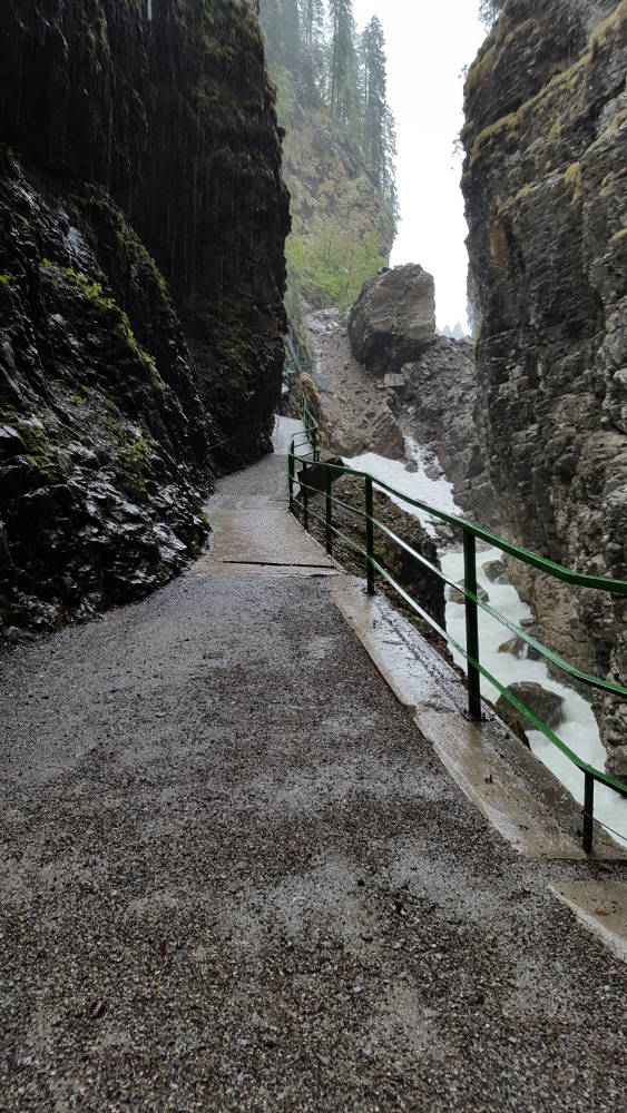 Breitachklamm Weg mit Felssturz