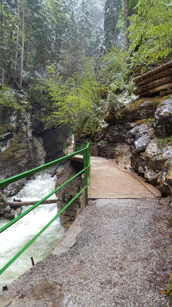 Breitachklamm Weg mit Holzbrücke