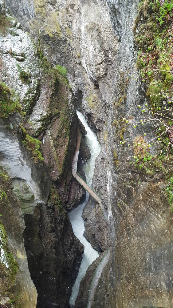 Breitachklamm Zwingsteg Blick in die Klamm