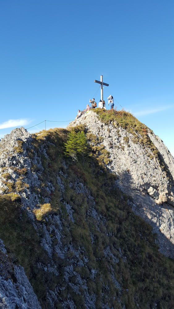 Drahtseil kurz vor dem Gipfel des Brunnenkopes