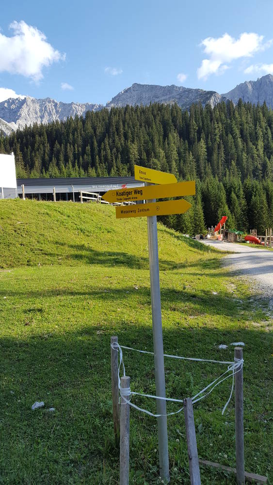 Hinweisschild Ehrwalder Almsee