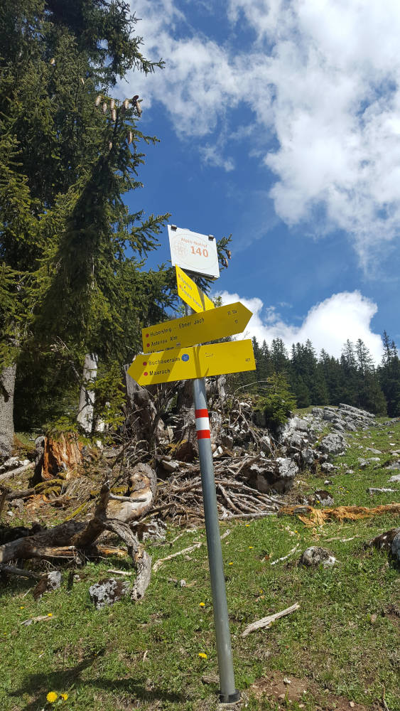 Hinweisschilder auf dem Weg zur Erfurter Hütte