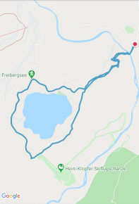 Karte mit Rundwanderweg um den Freibergsee