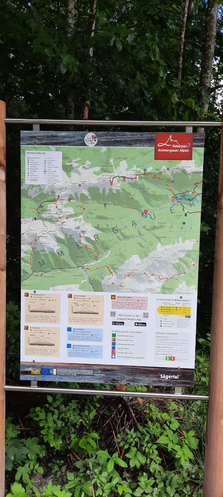 Wanderkarte der Ammergauer Alpen