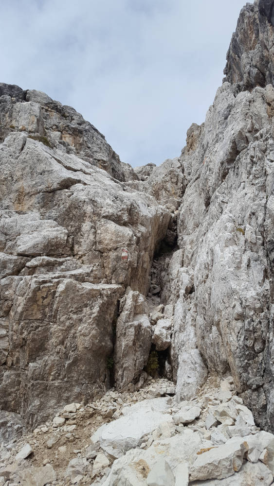 Kletterstelle beim Wanderweg zum Hochebenkofel