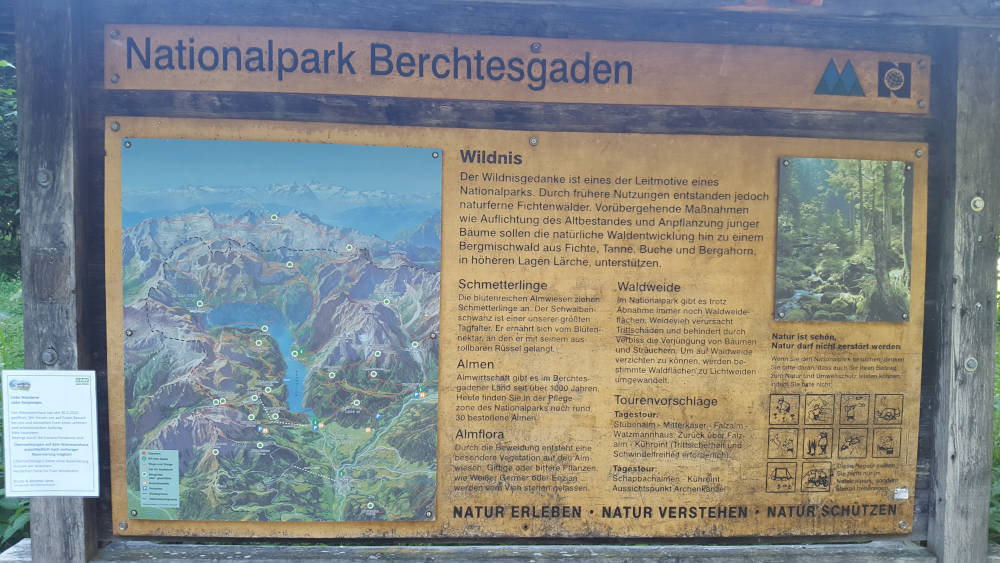 Übersichtskarte vom Nationalpark Berchtesgaden