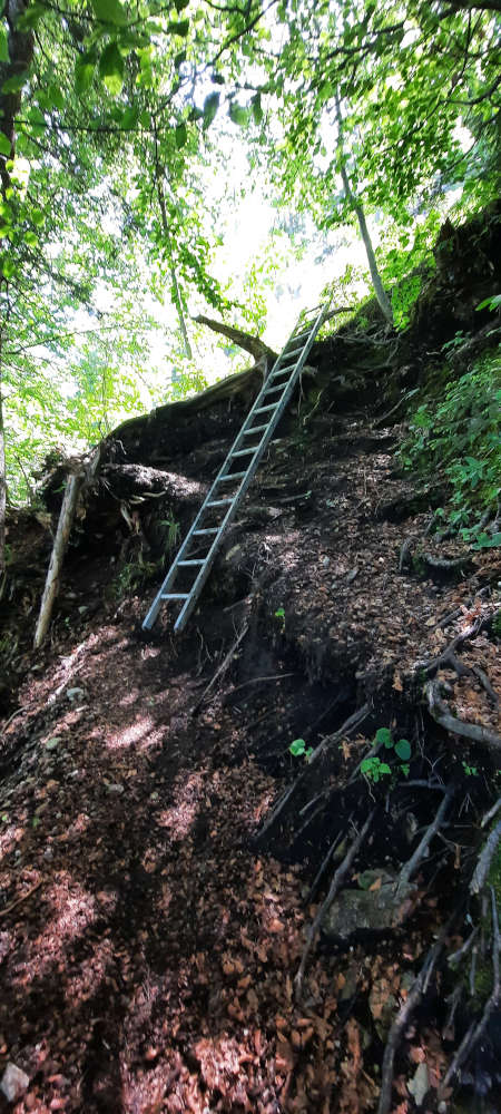 Aluminiumtreppe auf dem Wanderweg zur Notkarspitze