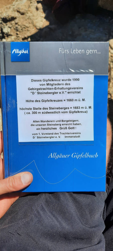 Gipfelbuch vom Steineberg