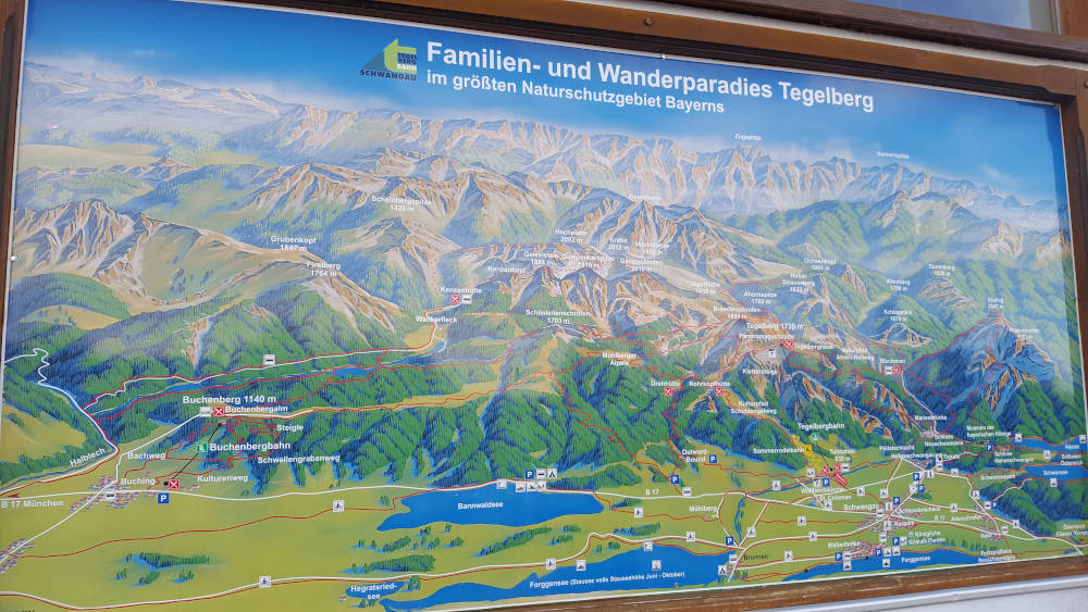Übersichtskarte vom Familien- und Wanderparadies Tegelberg