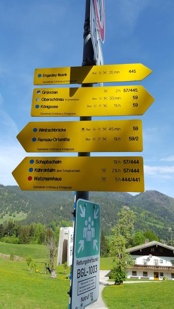 Hammerstiehl Parkplatz Wegweiser